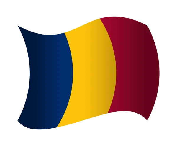 Bandiera Chad sventola nel vento — Vettoriale Stock