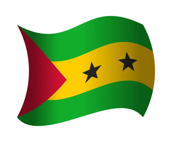 Bandeira de São Tomé acenando ao vento —  Vetores de Stock