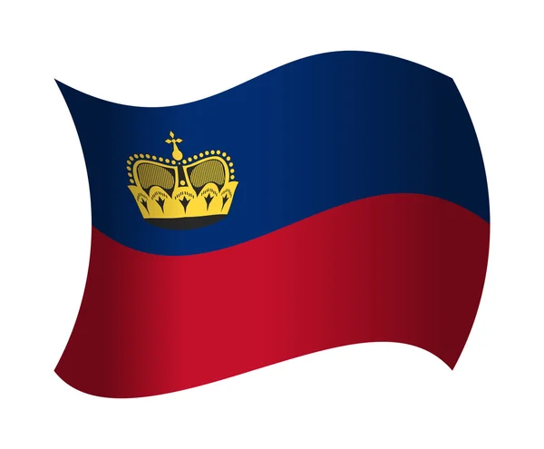 Drapeau du Liechtenstein agitant le vent — Image vectorielle