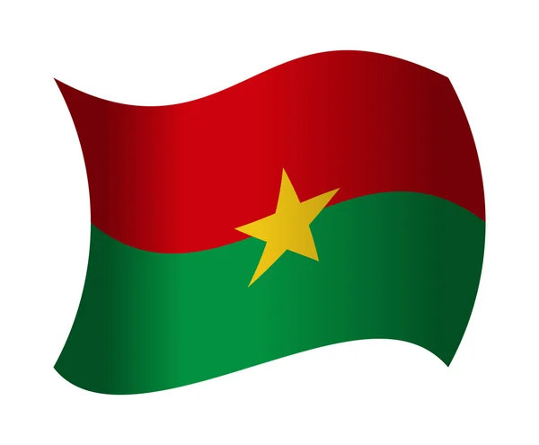 Bandiera Burkina Faso sventola nel vento — Vettoriale Stock