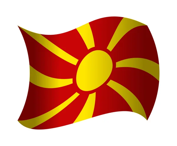 Macedónia bandeira acenando ao vento — Vetor de Stock