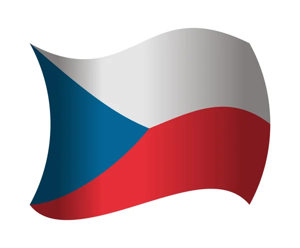 Bandera checa ondeando en el viento — Vector de stock