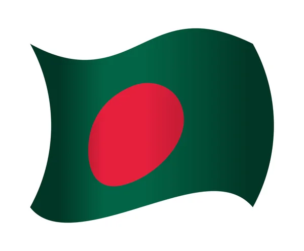 Bangladeş bayrağı rüzgarda dalgalanıyor — Stok Vektör