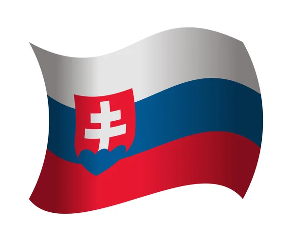 Slovakia flag waving in the wind — Stock Vector