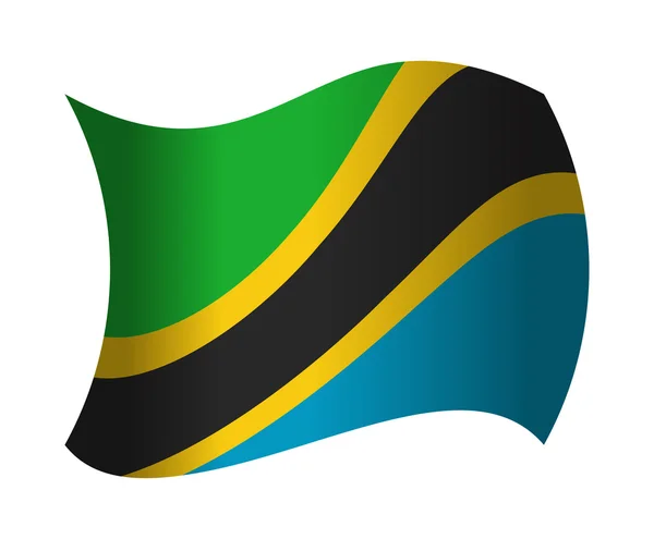 Tanzania vlag wapperend in de wind — Stockvector