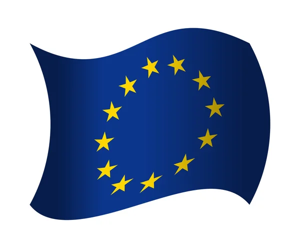 Bandeira da União Europeia acenando ao vento — Vetor de Stock