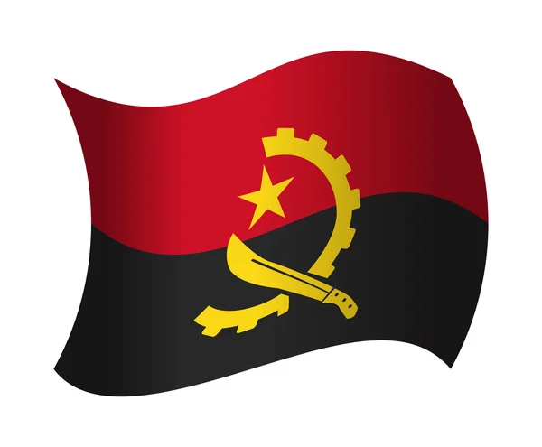 Bandera de Angola ondeando en el viento — Vector de stock