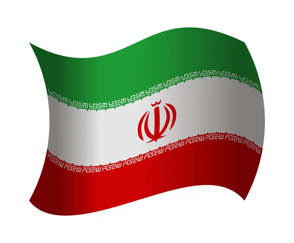 Drapeau iranien agitant le vent — Image vectorielle