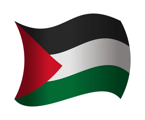 巴勒斯坦旗帜在风中摇曳 — 图库矢量图片