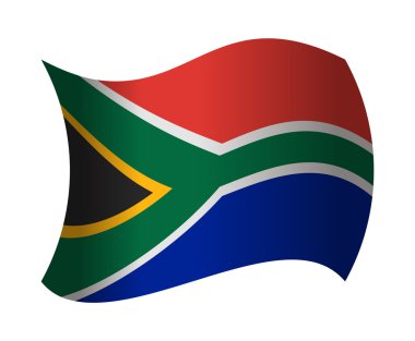 Güney Afrika bayrak rüzgarda sallayarak