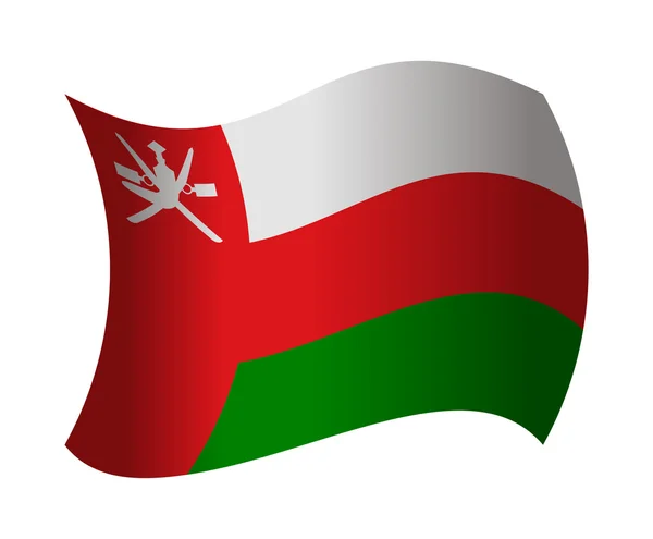 Oman flag waving in the wind — Stock Vector