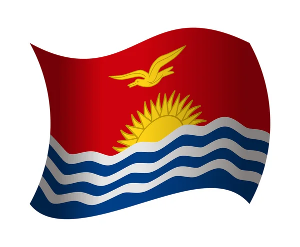 Bandeira de Kiribati acenando ao vento — Vetor de Stock