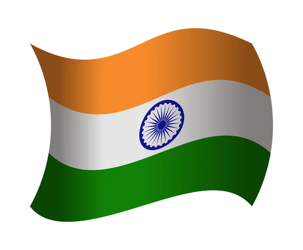 India flag waving in the wind — Stock Vector