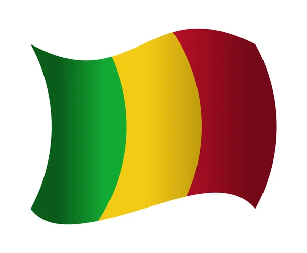 Bandeira do Mali acenando ao vento — Vetor de Stock