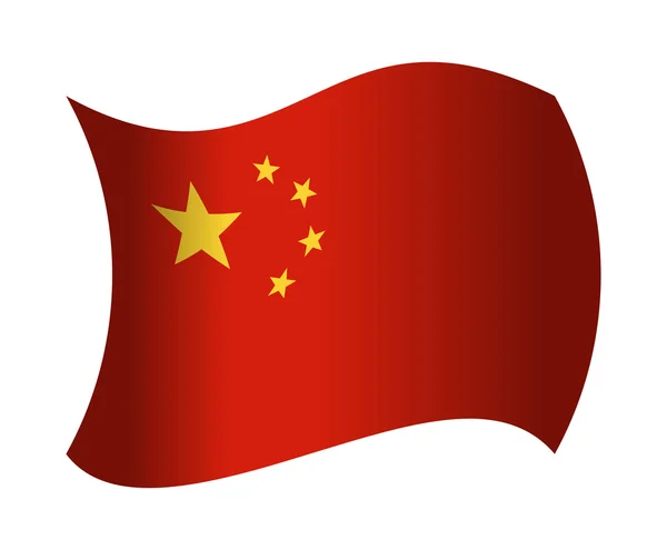 Bandeira da China acenando ao vento — Vetor de Stock