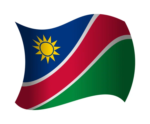 Прапор Намібії махає на вітрі — стоковий вектор