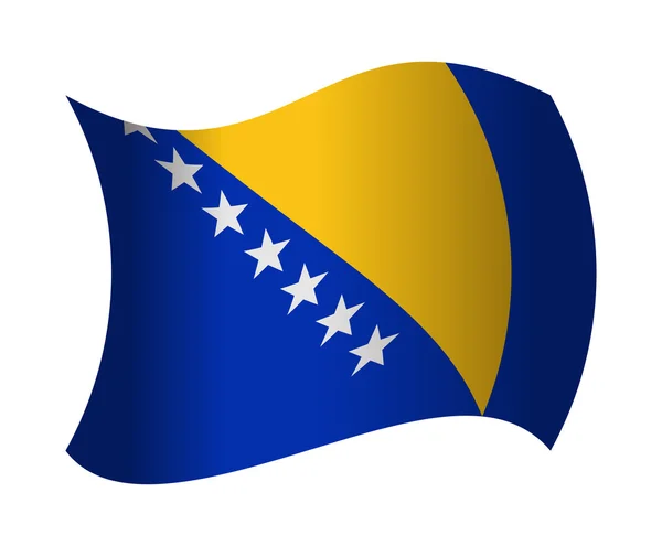 Bosnia and herzegovina flag waving in the wind — Stock Vector