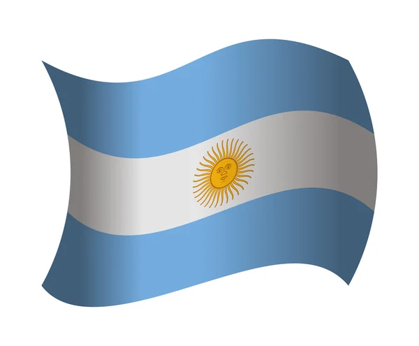 Drapeau argentin agitant le vent — Image vectorielle