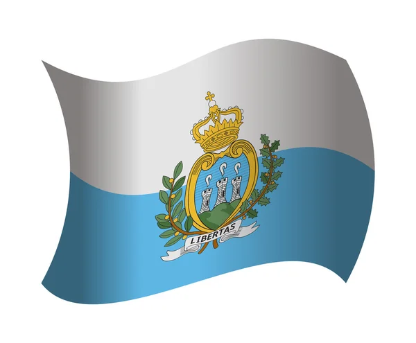 Bandera de San Marino ondeando en el viento — Vector de stock