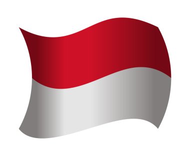 Rüzgarda dalgalanan Monako bayrağı