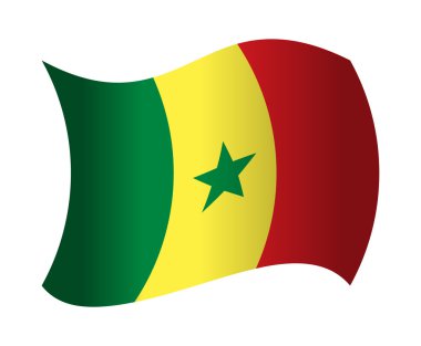 senegal bayrak rüzgarda sallayarak