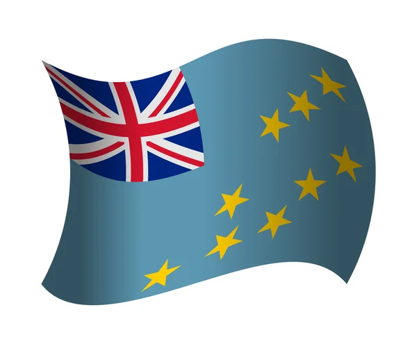 Bandera de Tuvalu ondeando en el viento — Vector de stock