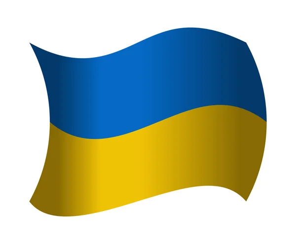 Ukrainische Flagge weht im Wind — Stockvektor