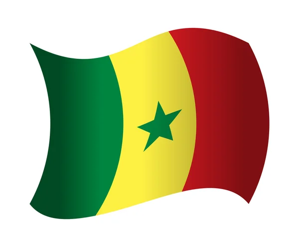 Senegal flag waving in the wind — Stock Vector