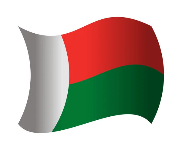 Bandera de Madagascar ondeando en el viento — Vector de stock
