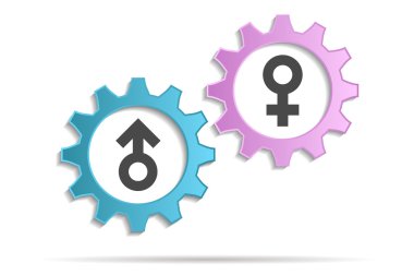 erkek ve kadın dişli simgesini