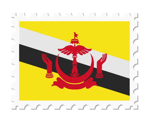 Stempel vlag van brunei — Stockvector