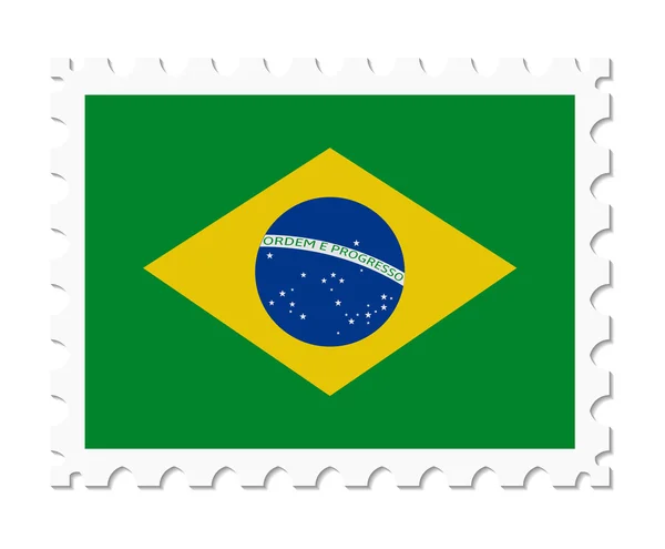 Timbro bandiera brasiliana — Vettoriale Stock