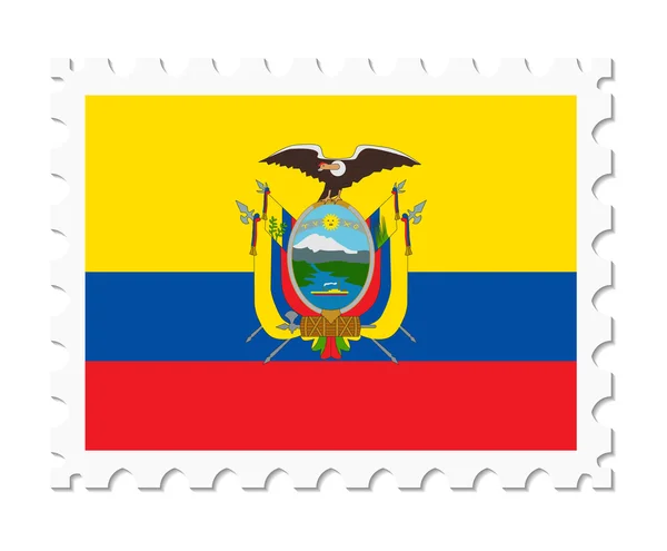 Timbro bandiera ecuador — Vettoriale Stock