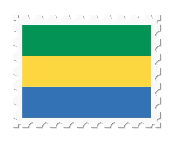 Timbre drapeau gabon — Image vectorielle