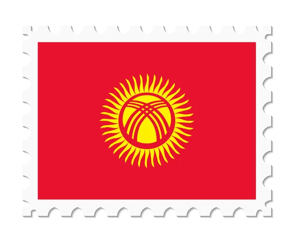 Timbro bandiera kyrgyzstan — Vettoriale Stock