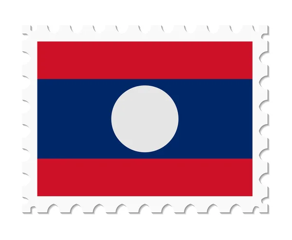 Timbre drapeau laos — Image vectorielle
