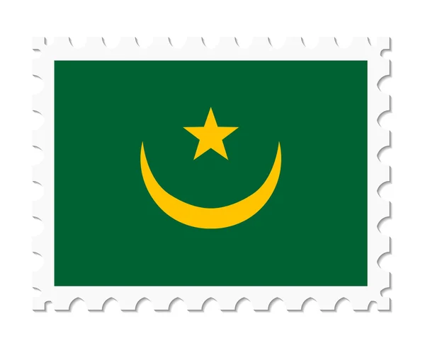 Stämpel flagga Mauretanien — Stock vektor