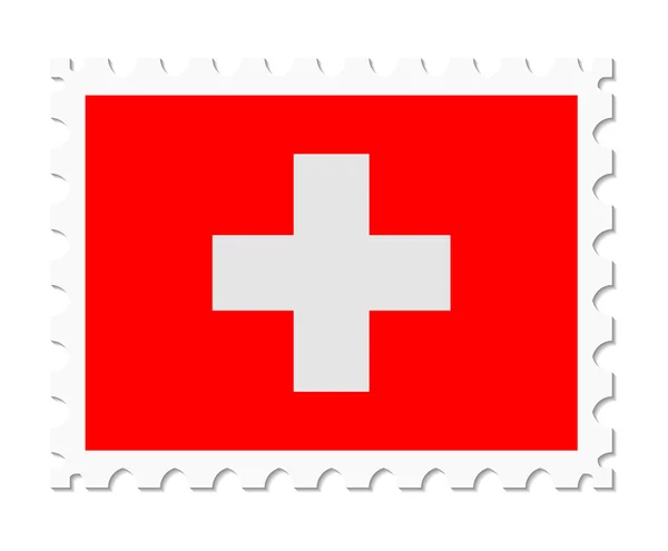 Timbre drapeau Suisse — Image vectorielle