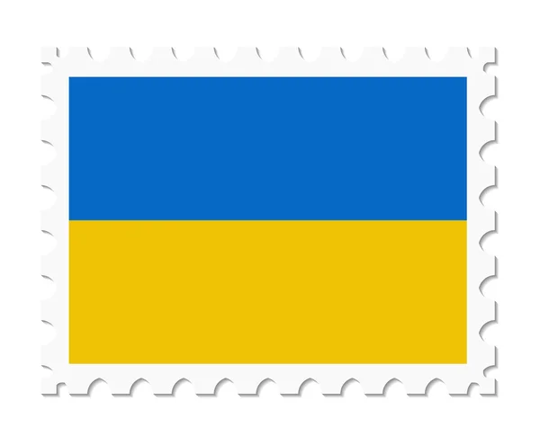 Timbre drapeau ukraine — Image vectorielle