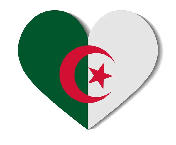 Bandera del corazón algeria — Vector de stock