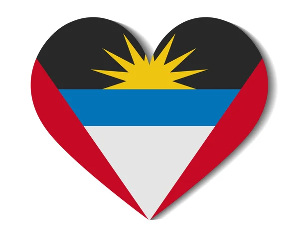 Heart flag antigua and barbuda — Stock Vector