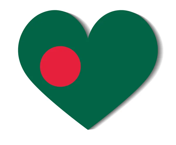 Drapeau du coeur bangladesh — Image vectorielle