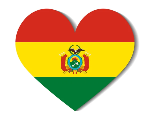 Kalp bayrak Bolivya — Stok Vektör