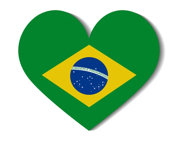 Heart flag brazil — Stock Vector