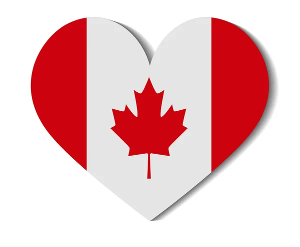 Heart zászló Kanada — Stock Vector