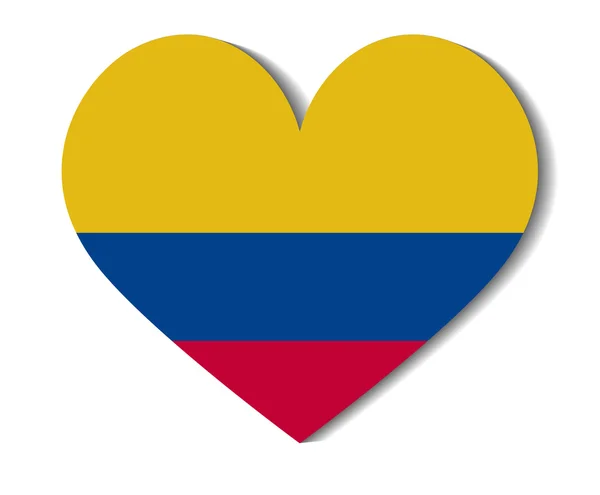 Bandiera del cuore Colombia — Vettoriale Stock