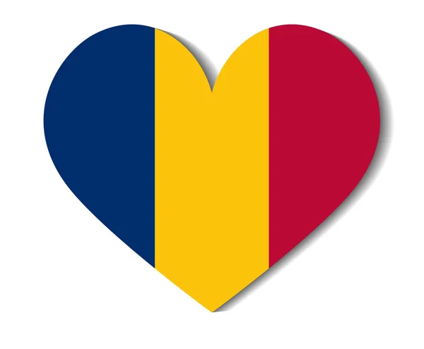 Флаг сердца Чад — стоковый вектор