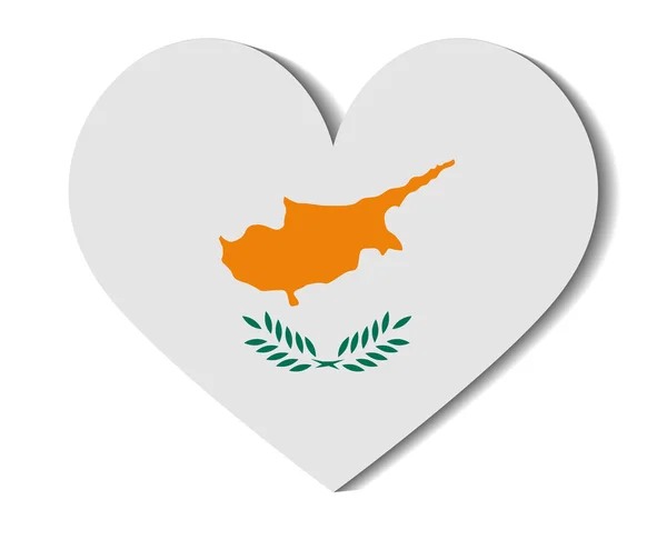 Heart flag cyprus — Stock Vector
