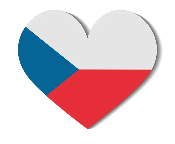 Hart vlag Tsjechische — Stockvector