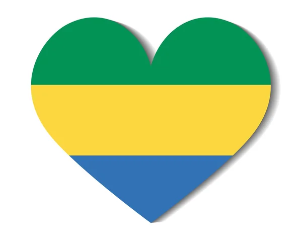 Καρδιά σημαία Γκαμπόν — Διανυσματικό Αρχείο
